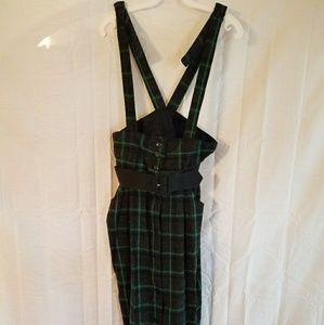 Vintage Black and Green overall skirt